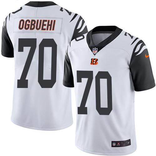 Nike Bengals #70 Cedric Ogbuehi White Men's Stitched NFL Limited Rush Jersey - Click Image to Close